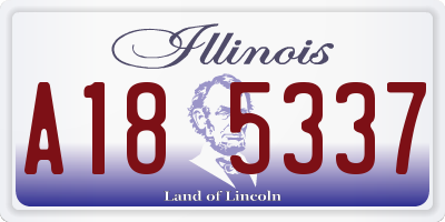 IL license plate A185337
