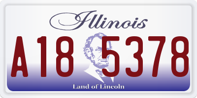 IL license plate A185378