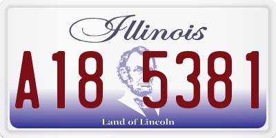 IL license plate A185381