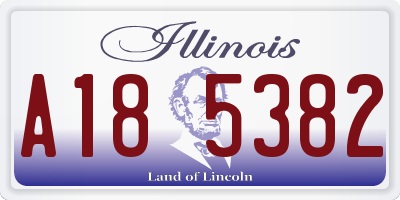 IL license plate A185382