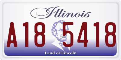 IL license plate A185418
