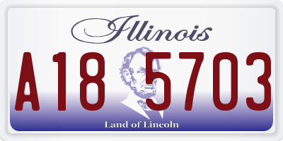 IL license plate A185703