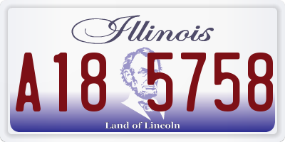 IL license plate A185758