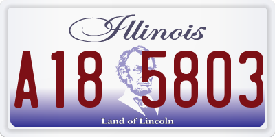 IL license plate A185803