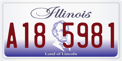 IL license plate A185981