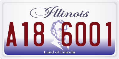 IL license plate A186001