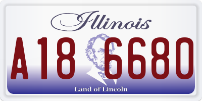 IL license plate A186680