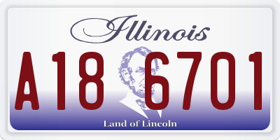IL license plate A186701