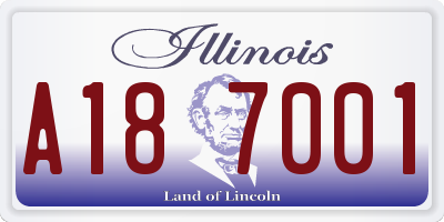 IL license plate A187001