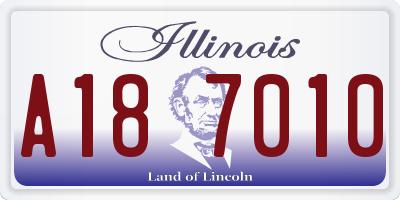 IL license plate A187010