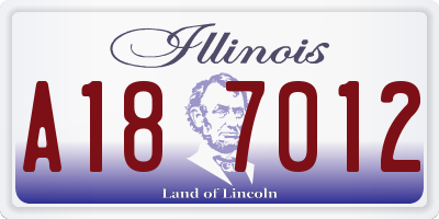 IL license plate A187012