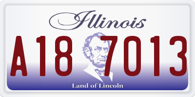 IL license plate A187013