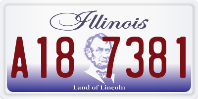 IL license plate A187381