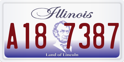 IL license plate A187387