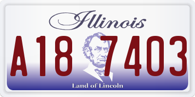 IL license plate A187403