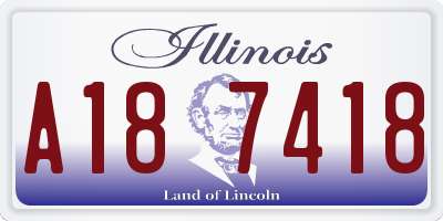 IL license plate A187418