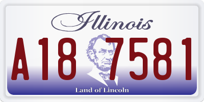 IL license plate A187581