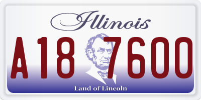 IL license plate A187600