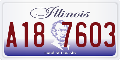 IL license plate A187603