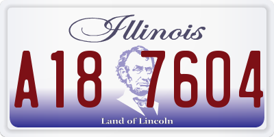 IL license plate A187604