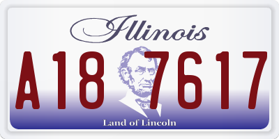 IL license plate A187617
