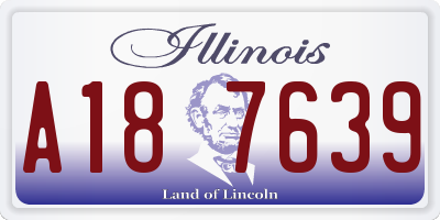 IL license plate A187639