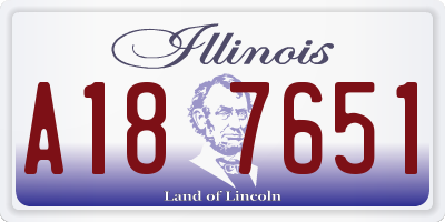 IL license plate A187651