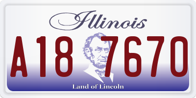 IL license plate A187670