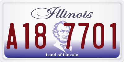 IL license plate A187701