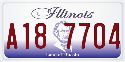 IL license plate A187704