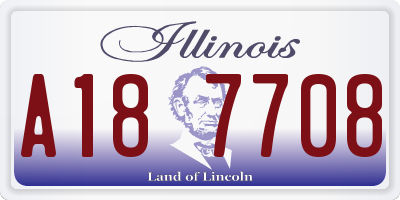 IL license plate A187708