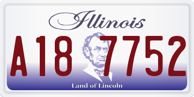 IL license plate A187752