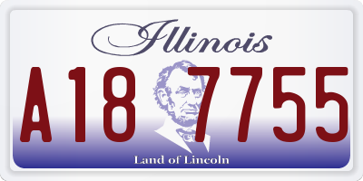 IL license plate A187755