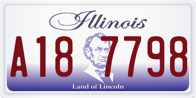 IL license plate A187798
