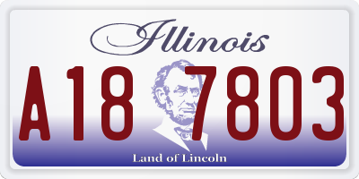 IL license plate A187803