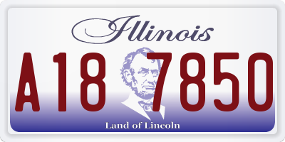 IL license plate A187850