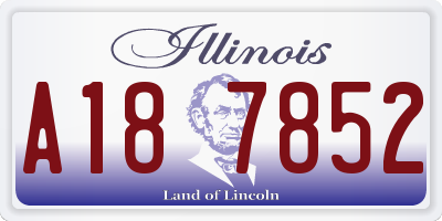 IL license plate A187852