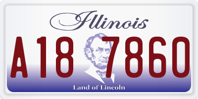 IL license plate A187860