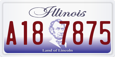 IL license plate A187875