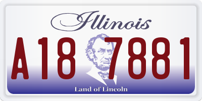IL license plate A187881