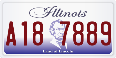 IL license plate A187889