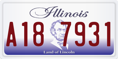IL license plate A187931