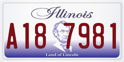 IL license plate A187981