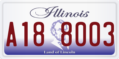 IL license plate A188003