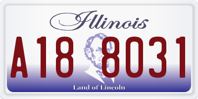 IL license plate A188031
