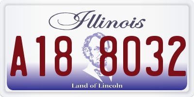 IL license plate A188032