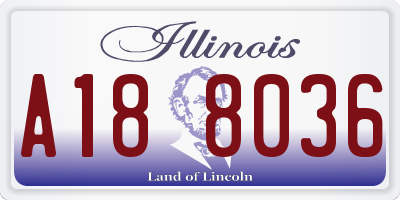 IL license plate A188036