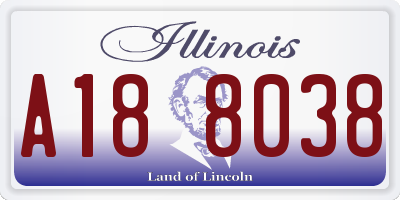 IL license plate A188038