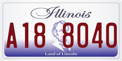 IL license plate A188040