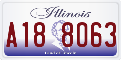 IL license plate A188063